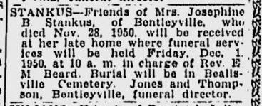 Josephine B. Stankus obituary